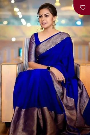 Violet with Silver Zari